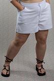 GEMMA cotton/spandex shorts in white