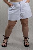 GEMMA cotton/spandex shorts in white