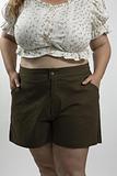 GEMMA cotton/spandex shorts in khaki