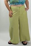 HIGH TEA pure cotton wide leg pant in moss green
