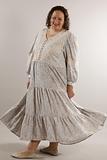LOUISA pure cotton maxi dress in pale blue/cream SALE